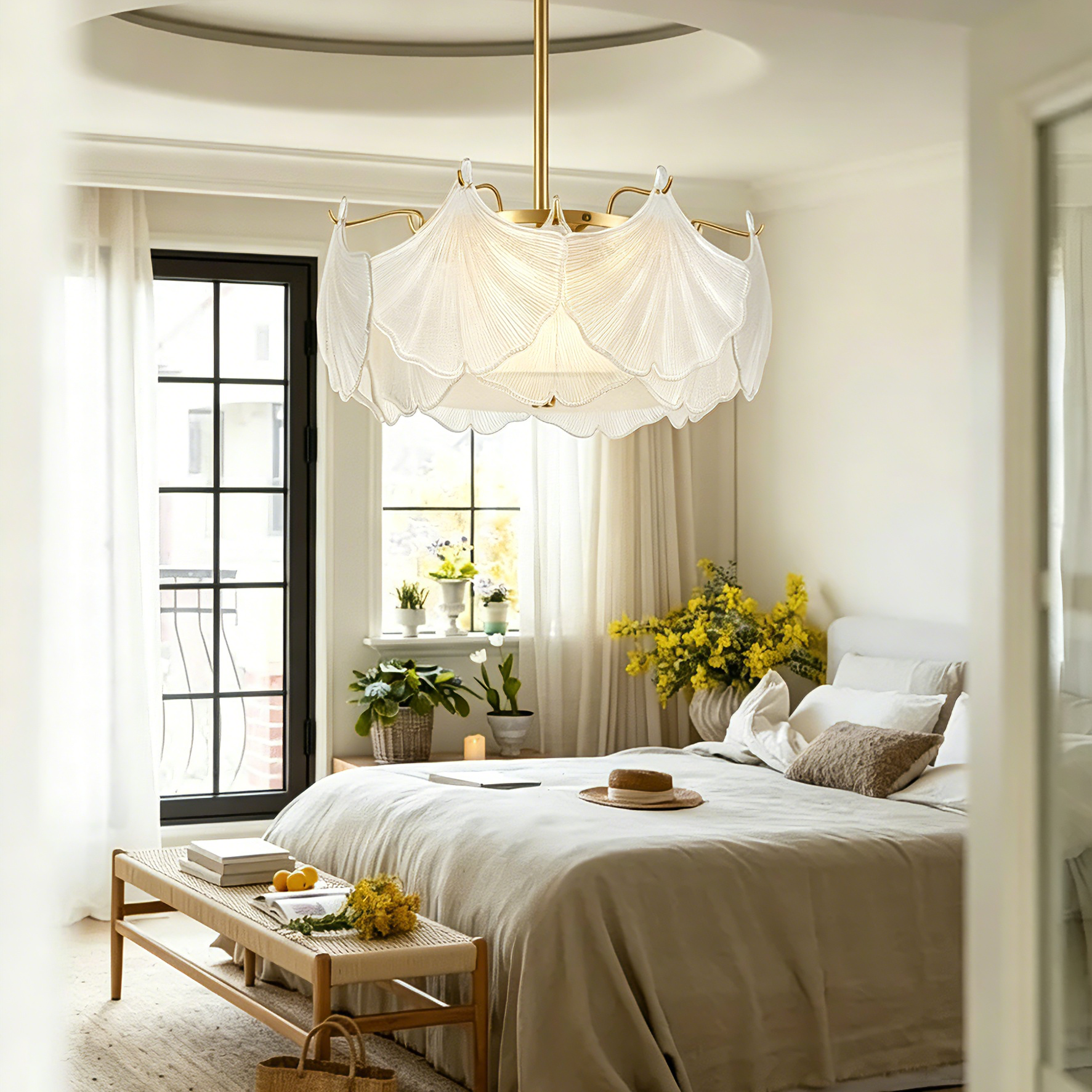 Chandelier Modern Copper Glass Lighting Fixture Nordic Bedroom Living Room Luxury Decorative Pendant Style Hotel Villa Interior - Image 2