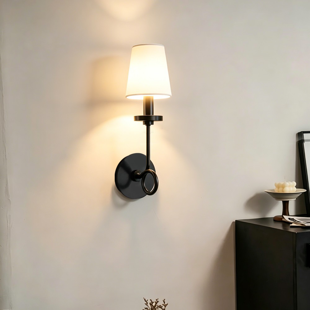 Wall Lamp Modern Wall Lamp Indoor Wall Light Copper Fabric Shade Decorative Bedroom Living Room Hotel Villa Interior Lighting