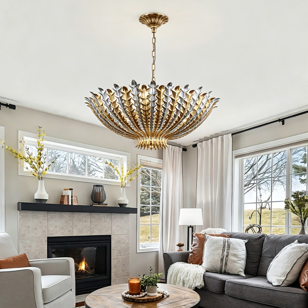 Chandeliers Pendant Lights Modern Pendant Light Luxury Hanging Light Gold Leaf Ceiling Lamp for Living Room Dining Room Hotel - Image 3