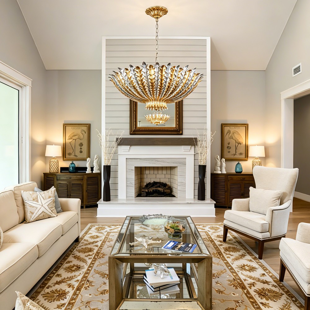 Chandeliers Pendant Lights Modern Pendant Light Luxury Hanging Light Gold Leaf Ceiling Lamp for Living Room Dining Room Hotel - Image 2