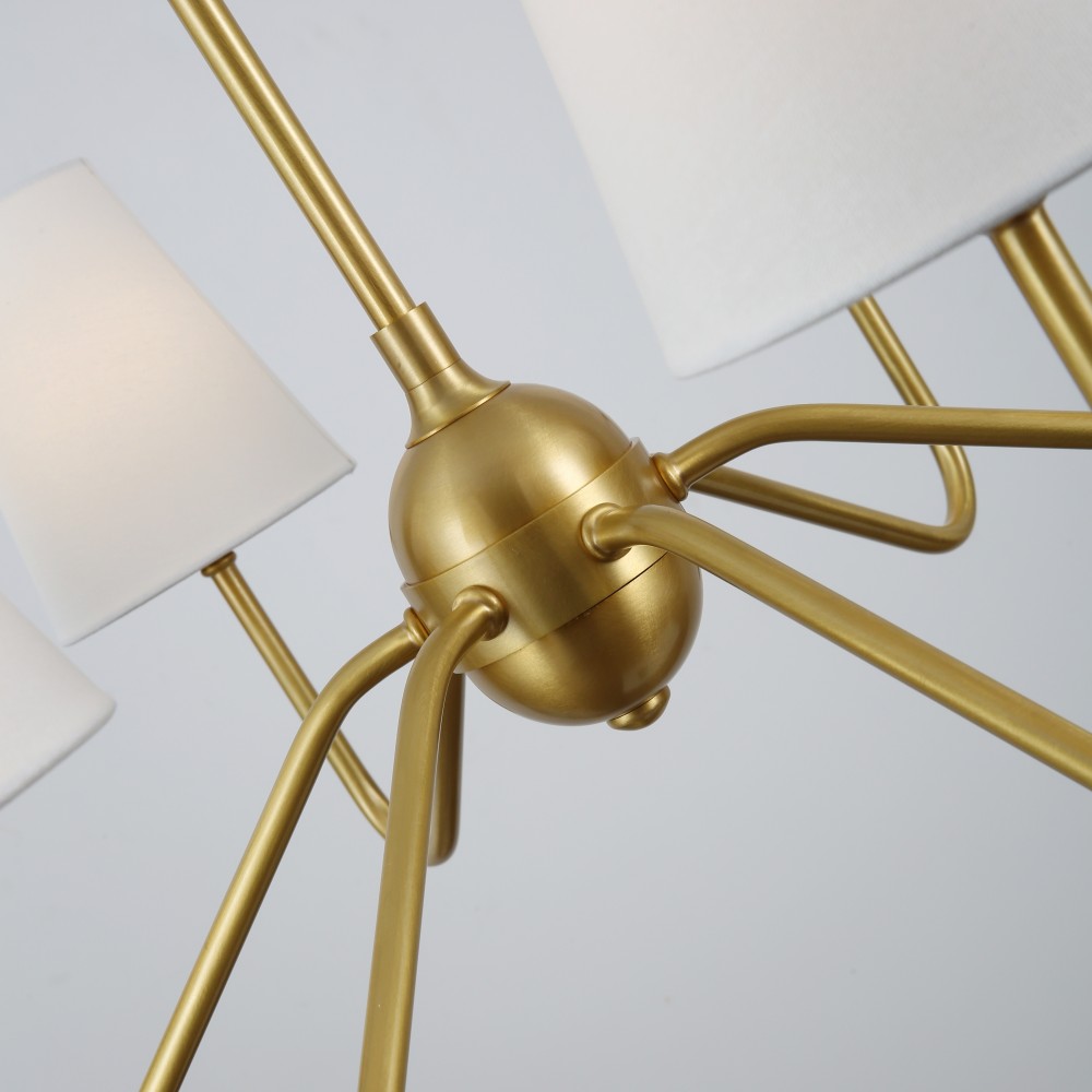 Modern Chandelier Copper Fabric Shade Luxury Decorative Indoor Lighting for Dining Room Living Room Hotel Villa Interior Style - Image 4