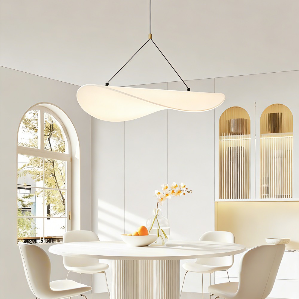 Pendant Light Modern Fabric Copper Lighting Fixture Wave Design Luxury Decorative Soft Light Dining Room Living Room Hotel Villa - Image 3